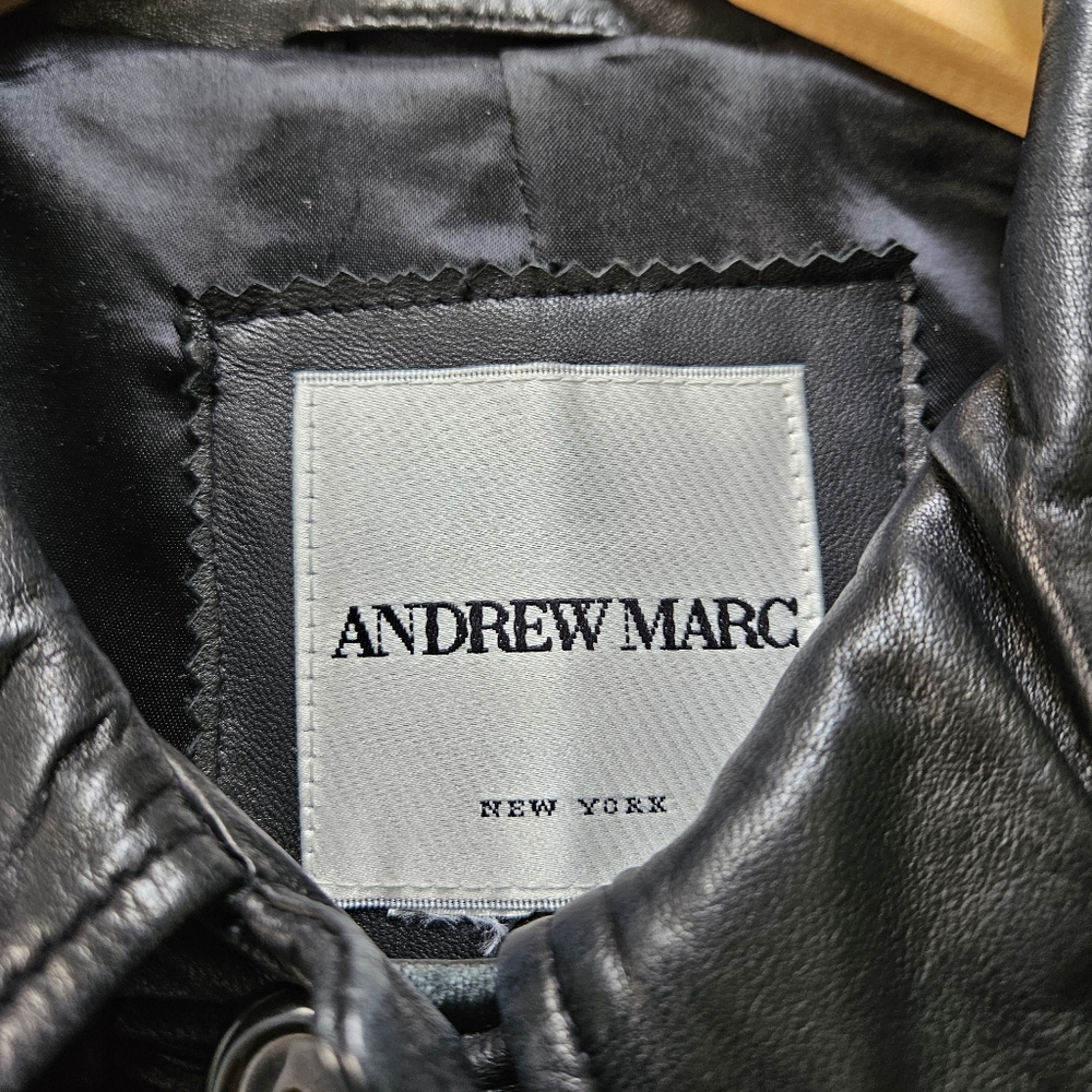 Andrew Marc Trench Leather Coat - Picture 6 of 16
